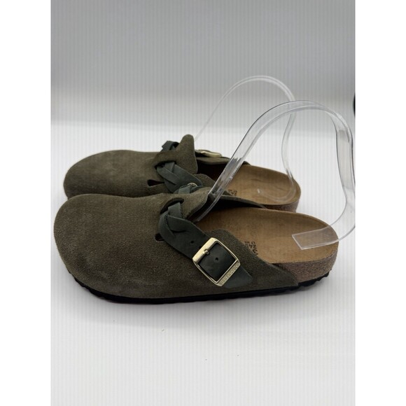 Birkenstock Boston Clogs Braided Shoes Unisex Thyme Suede Size EU 38 US 7 New - Picture 5 of 9